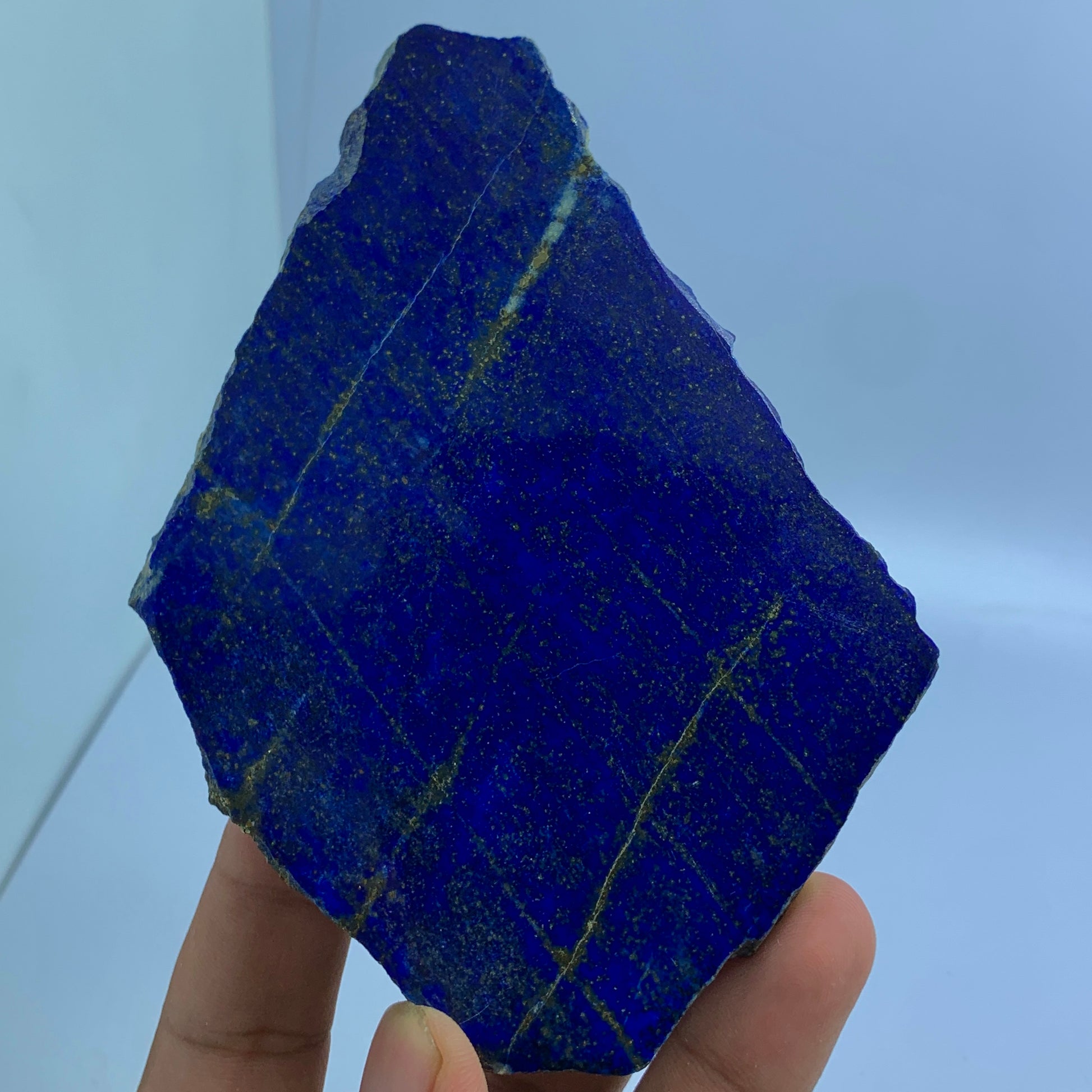 Lapis Lazuli Slab, 602 Carats, Royal Blue, Golden Pyrite, Polished Slice, Royal Mineral, Third Eye Chakra, Collector Gem, Display Mineral, Wisdom Stone, Investment Stone, Afghanistan Lapis, Crystal Dimensions