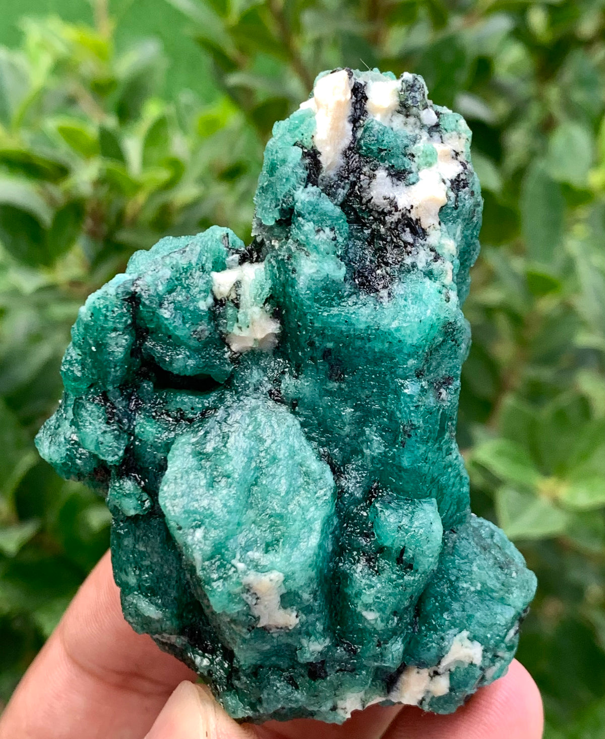 Chitral Emerald on Matrix from Pakistan – Natural Green Emerald Mineral Specimen – Rough Emerald Cluster – 159g