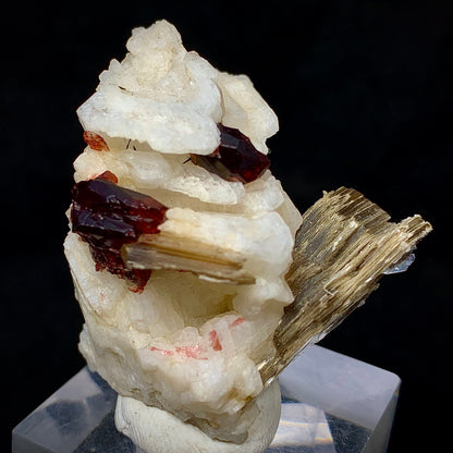 Rhodolite Garnet, Garnet in Matrix, Pakistan Mineral, Heart Chakra, Feldspar, Mica, Pegmatite Mineral, Collector Specimen, Miniature Specimen, Gemstone Crystal, Mineral Association