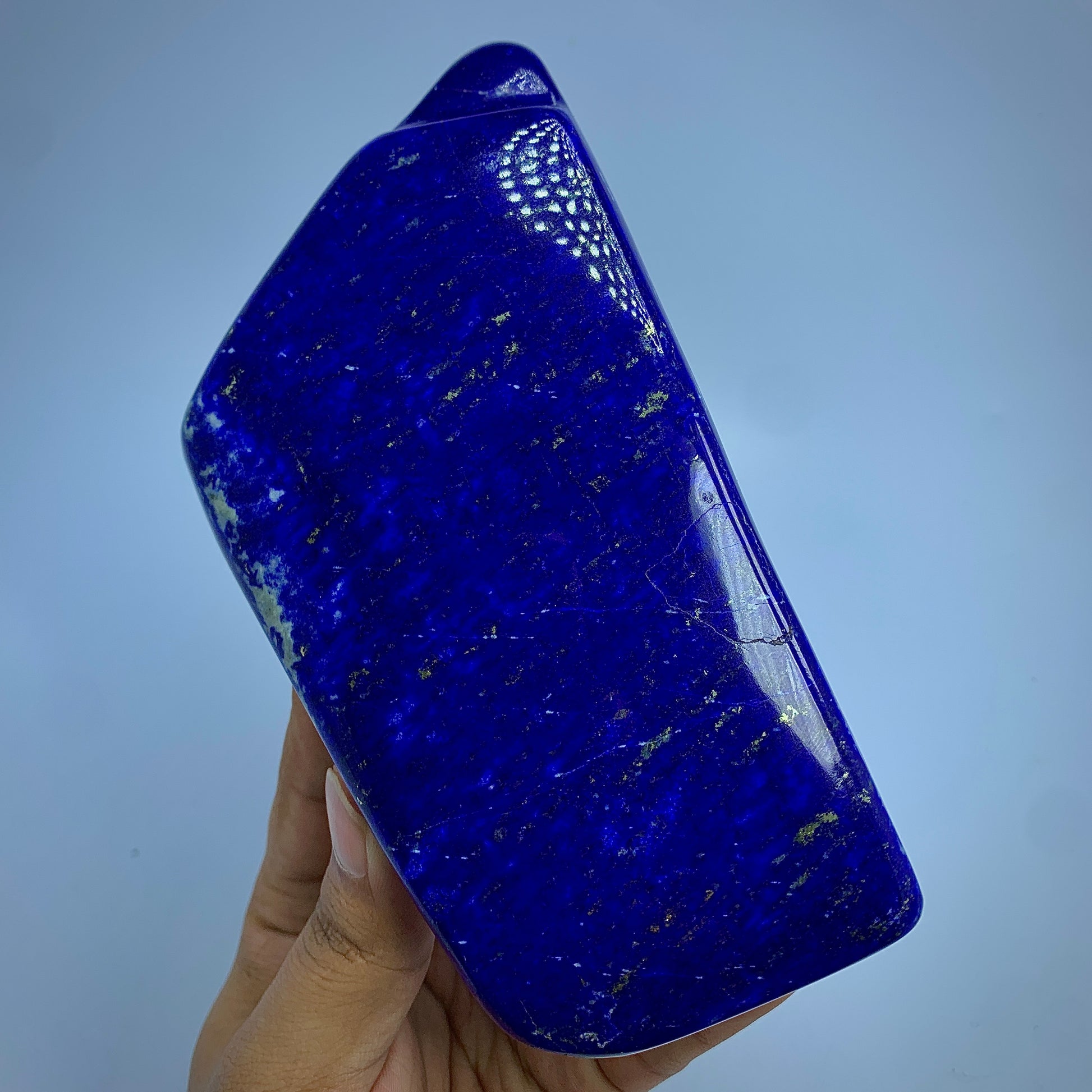 Lapis Lazuli Tumbled, 1400 Grams, Self Standing, Freeform Lapis, Deep Blue, Badakhshan Afghanistan, Polished Stone, Home Decor, Golden Pyrite, Display Stone