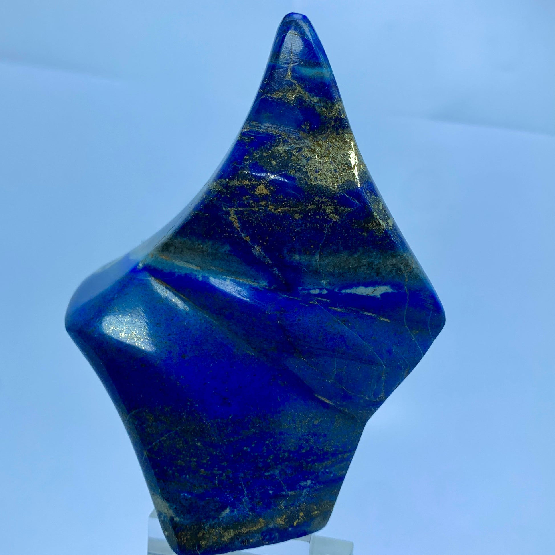 Lapis Lazuli Slab, 1305 Carat, Polished Lapis, Royal Blue, Golden Pyrite, Afghanistan Gemstone, Freeform Decor, Large Lapis, Wisdom Stone, Collector Slab