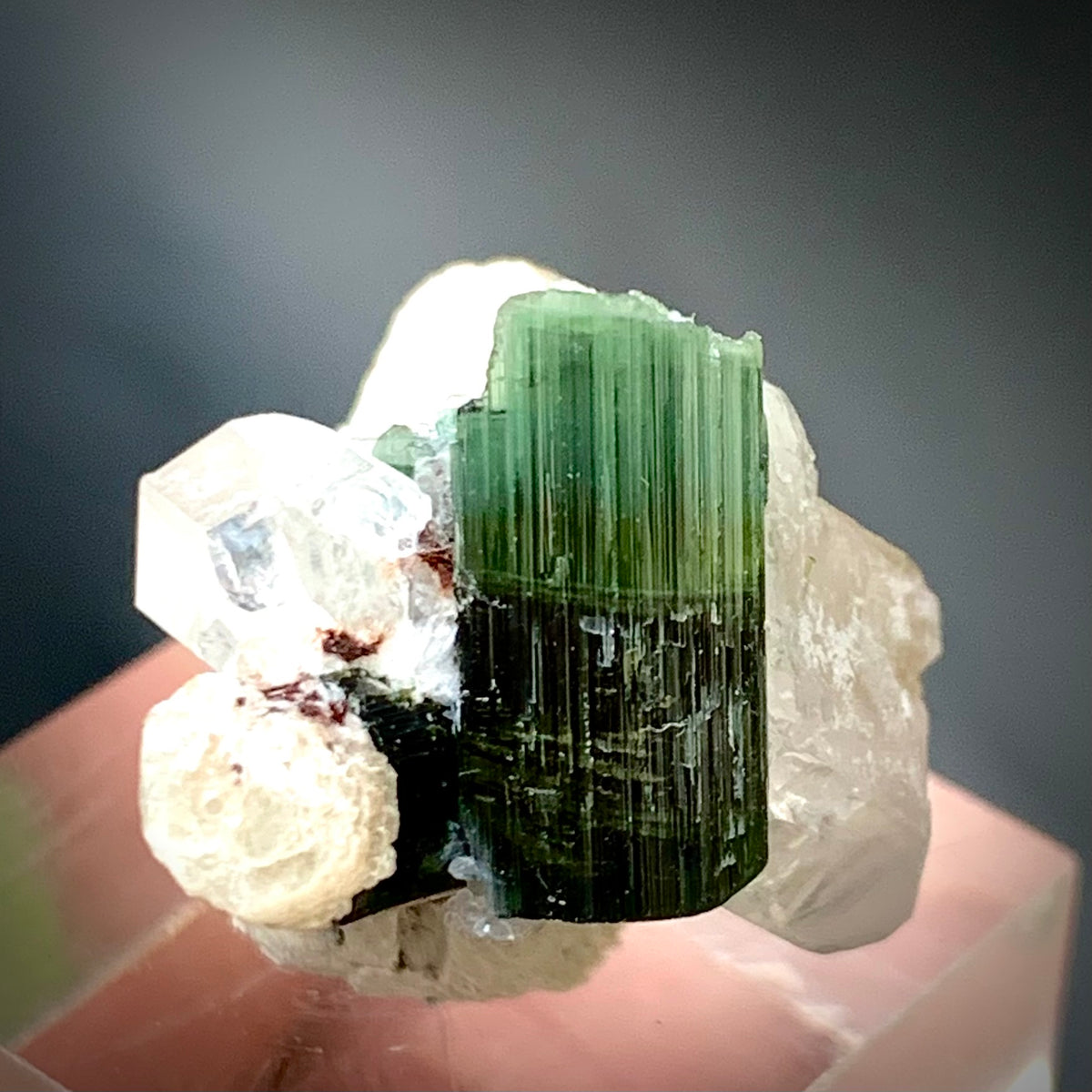 Natural Cat Eye Tourmaline Crystal with Terminated Quartz on Muscovite Mica Matrix – 10 Grams, Afghanistan