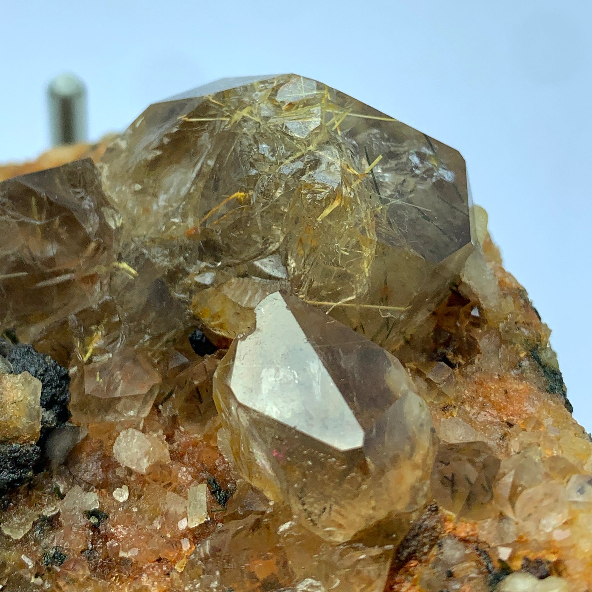 Rutilated Quartz, AAA Grade, Lepidolite Matrix, 450 Grams, Silver Rutile, Gold Rutile, Copper Rutile, Rare Rutile, Multi-Color Rutile, Collector Specimen