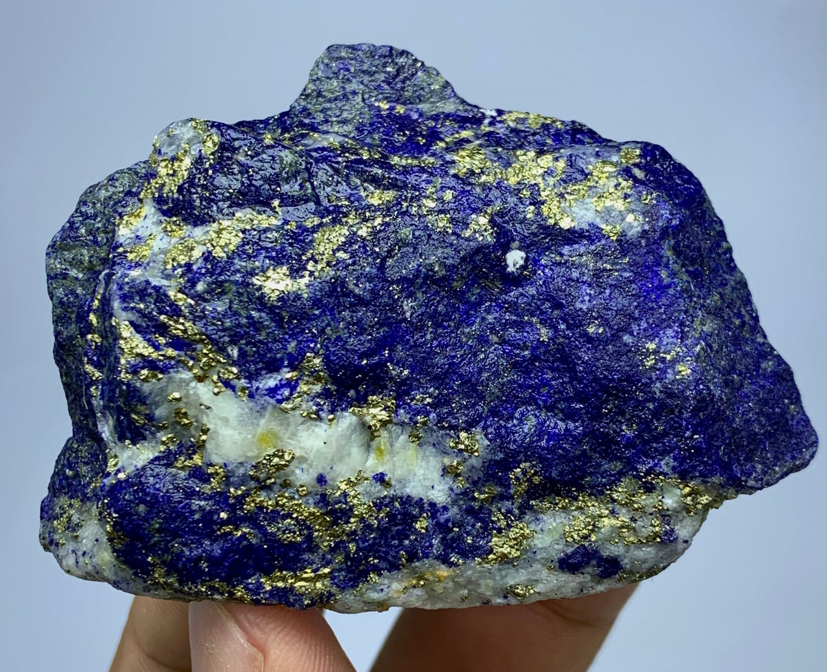 Blocky Lapis Lazuli specimen from Afghanistan
Lapis Lazuli with Calcite and Pyrite veins