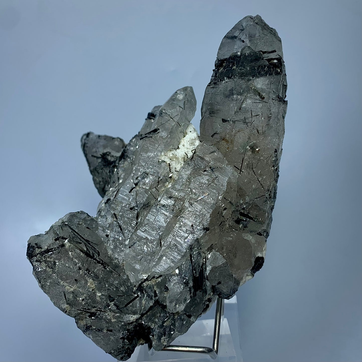 Schorl Quartz, Tourmalinated Quartz, Afghanistan Mineral, Protection Crystal, Grounding Stone, Quartz Cluster, Collector Specimen, Needle Inclusions, Investment Grade