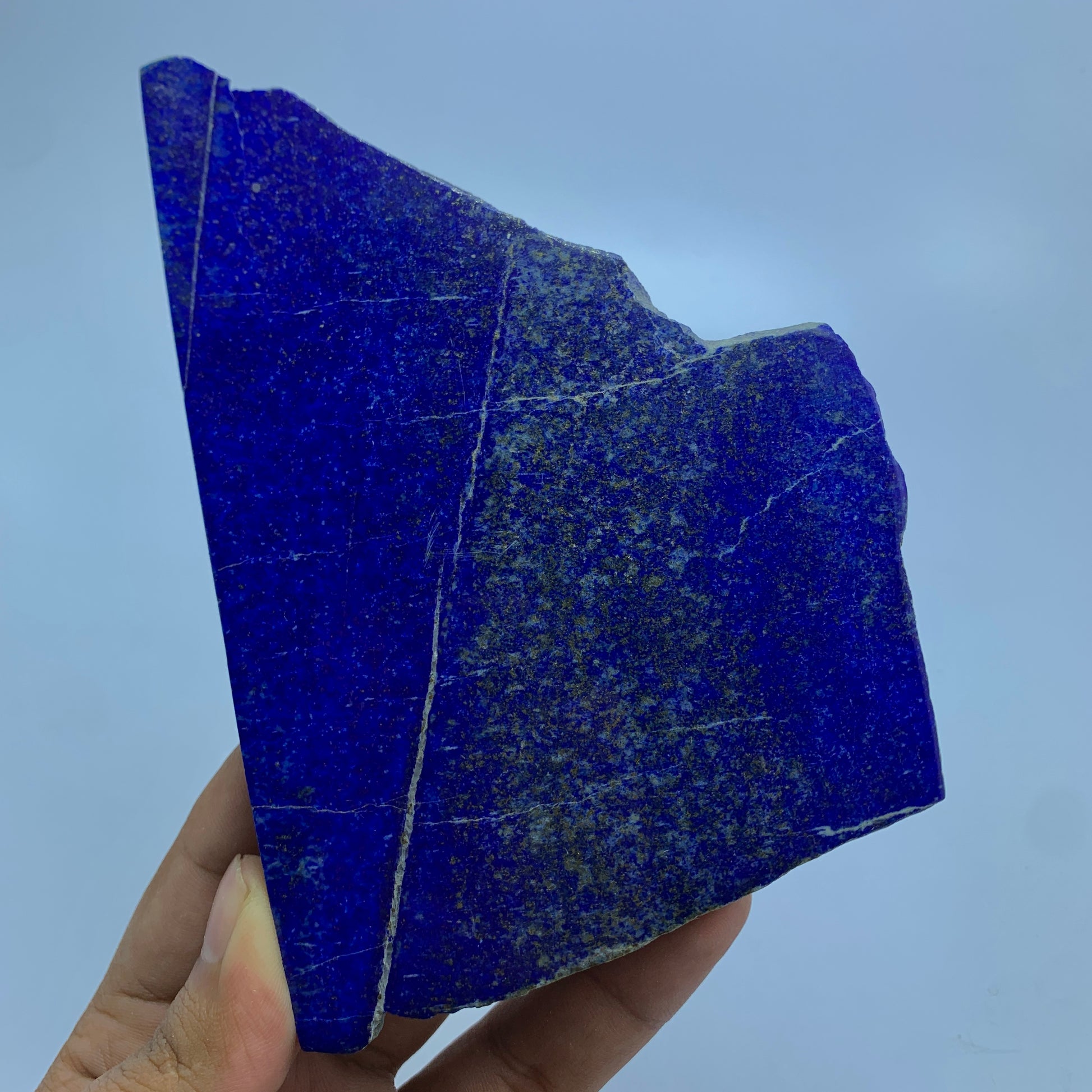 Lapis Lazuli Slab, 1068 Carats, Blue Lapis, Golden Pyrite, Polished Slice, Massive Mineral, Third Eye Chakra, Collector Gem, Display Mineral, Investment Stone, Afghanistan Lapis, Royal Blue, Crystal Dimensions