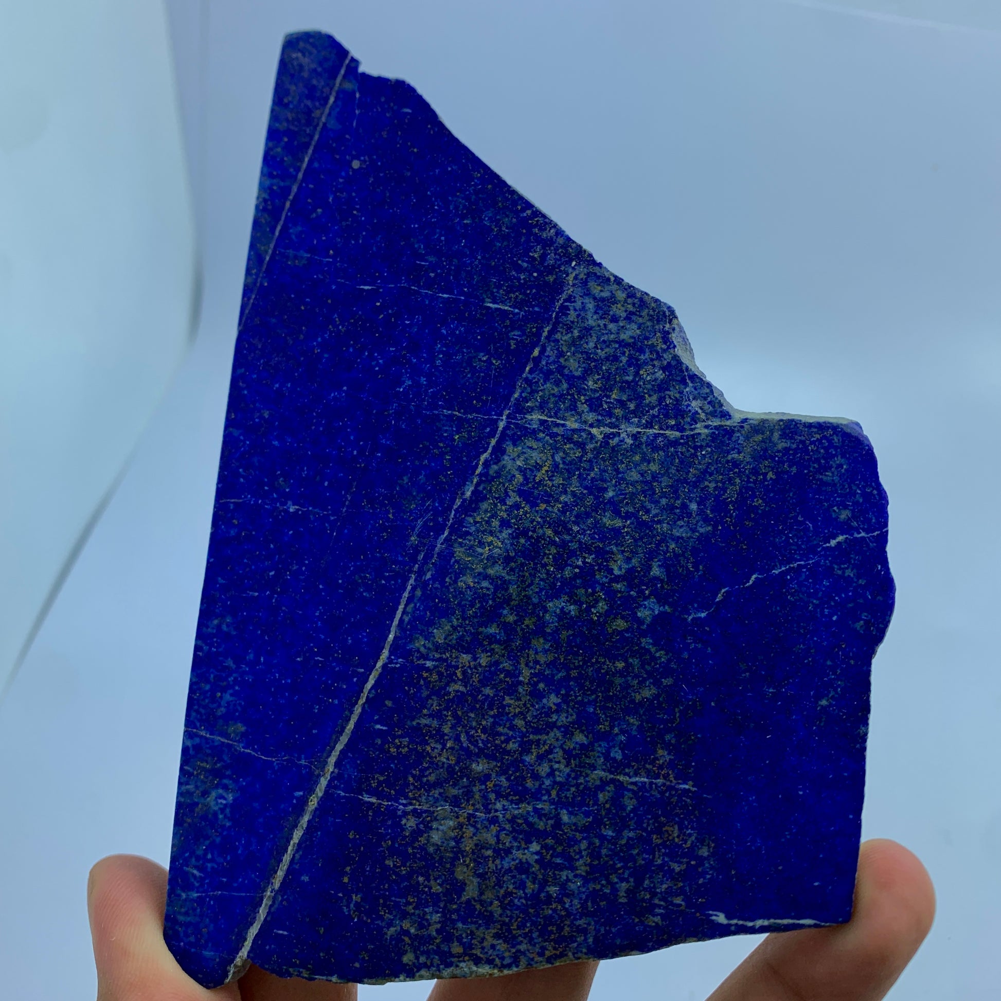Lapis Lazuli Slab, 1068 Carats, Blue Lapis, Golden Pyrite, Polished Slice, Massive Mineral, Third Eye Chakra, Collector Gem, Display Mineral, Investment Stone, Afghanistan Lapis, Royal Blue, Crystal Dimensions