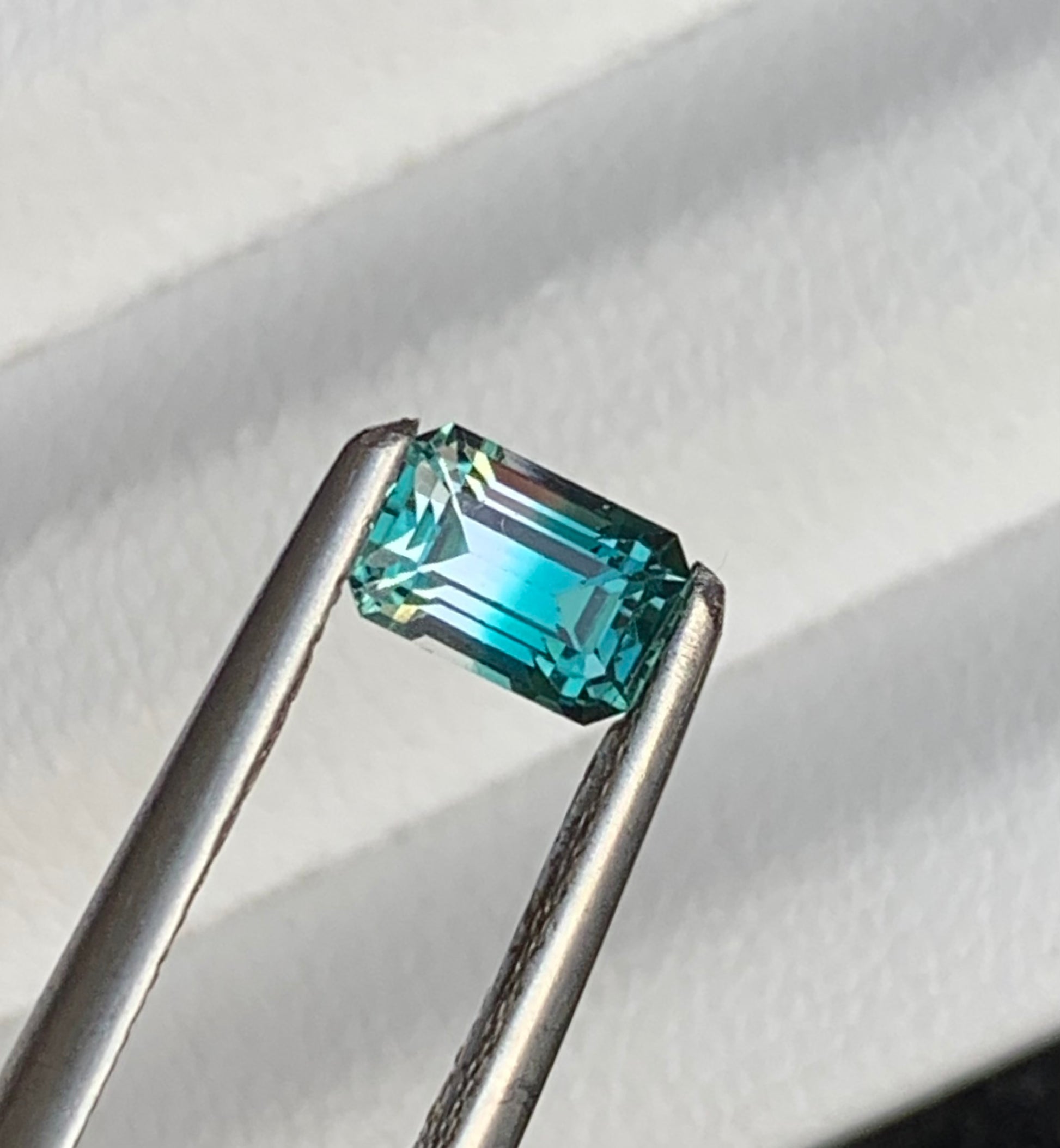 1.60 carats Natural indicolite Blue Bicolor Tourmaline Faceted Loose Gemstone From Afghanistan