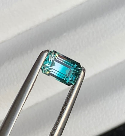 1.60 carats Natural indicolite Blue Bicolor Tourmaline Faceted Loose Gemstone From Afghanistan