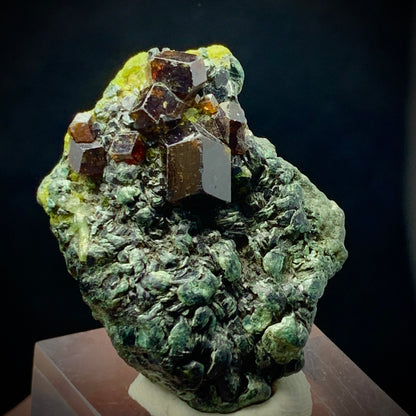 Andradite Garnet, Garnet Cluster, 160 Carats, Biotite Mica, Skardu Pakistan, Pegmatite Mineral, Dark Mineral, Black Garnet, Collector Specimen, Aesthetic Cluster, Miniature Specimen, Crystal Dimensions, Natural Specimen