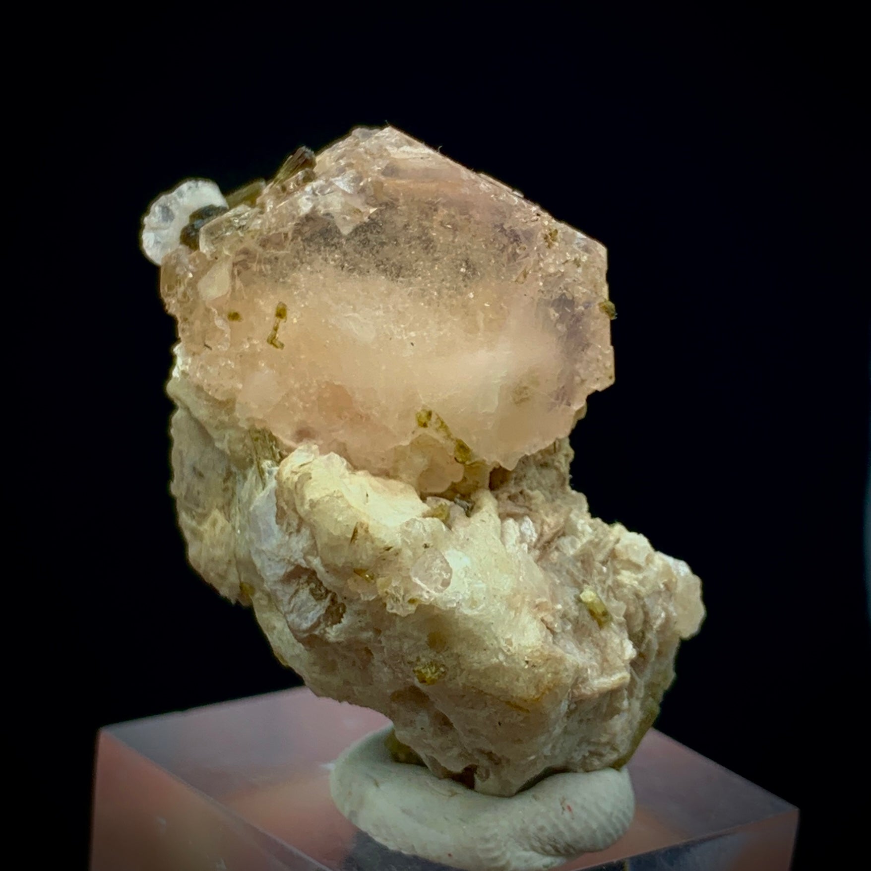 Morganite Crystal, 85 Carat, Epidote, Calcite, Muscovite Matrix, Afghanistan Crystal, Pink Beryl, Multi-Mineral, Heart Chakra, Collector Specimen, Aesthetic Cluster, Small Cabinet, Crystal Dimensions