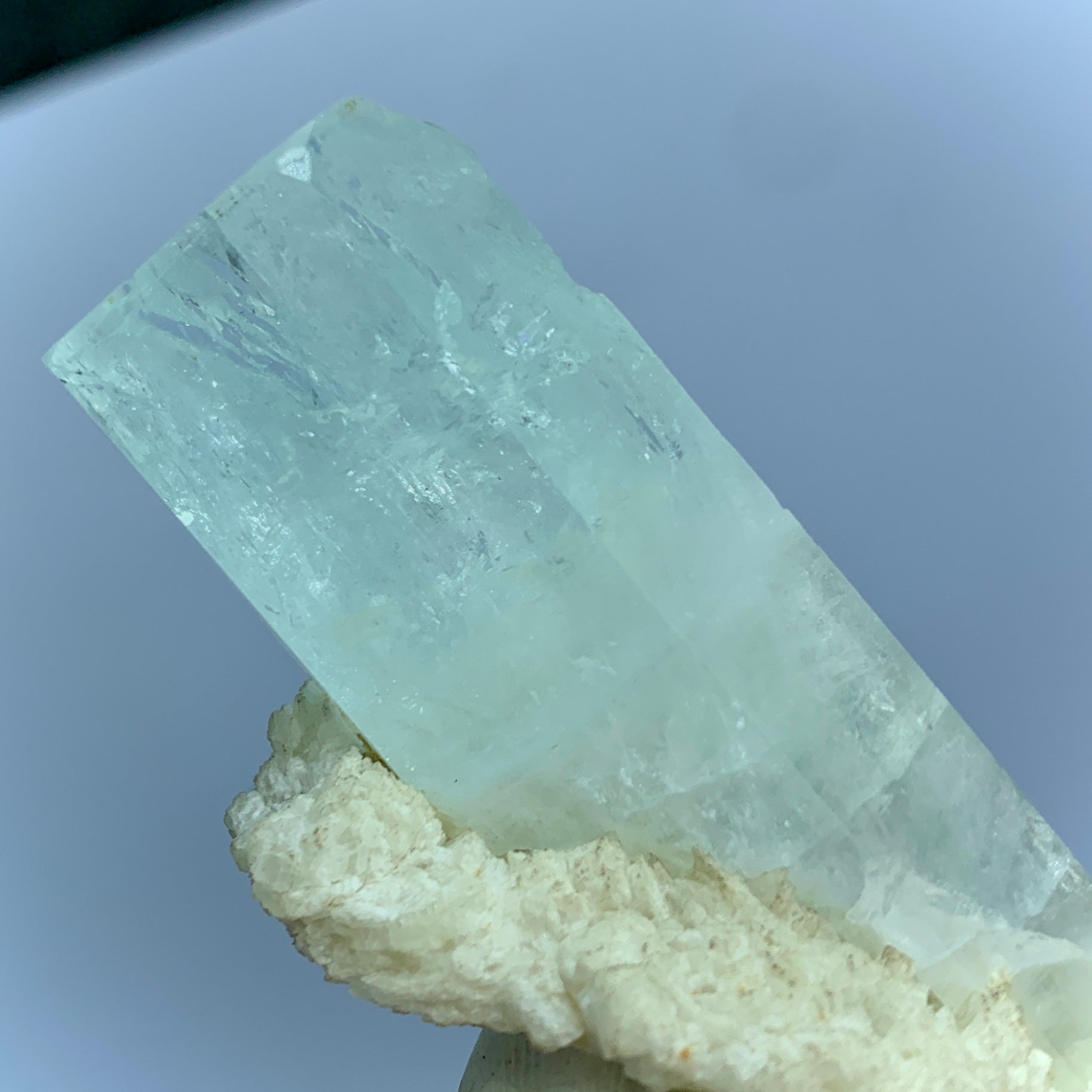 Etched Aquamarine, Albite Matrix, 256 Carats, Pakistan Mineral, Beryl Crystal, Rare Mineral, Natural Etching, Collector Specimen, Aesthetic Cluster, Pegmatite Mineral, Throat Chakra, Crystal Dimensions, Mineral Association