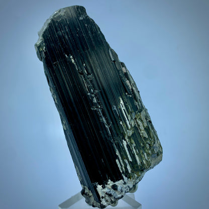 Black Tourmaline, Schorl Crystal,  Epidote Inclusion, Rare Mineral, Large Crystal, Grounding Stone, Healing Crystal, Collector Specimen, Investment Stone, Tourmaline Crystal, Mineral Association, Crystal Dimensions