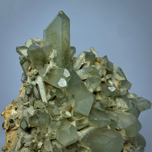 Chlorite Quartz, Green Quartz, 725 Carats, 145 Grams, Pakistan Mineral, Crystal Cleansing, Heart Chakra, Quartz Cluster, Collector Specimen, Aesthetic Cluster, Chlorite Inclusion,