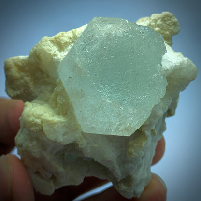 Aquamarine on Matrix, Beryl Crystal, Feldspar Specimen, 156g Mineral, Afghanistan Aquamarine, Raw Crystal, Collector Display, Natural Aquamarine, Matrix Mineral, Blue Beryl