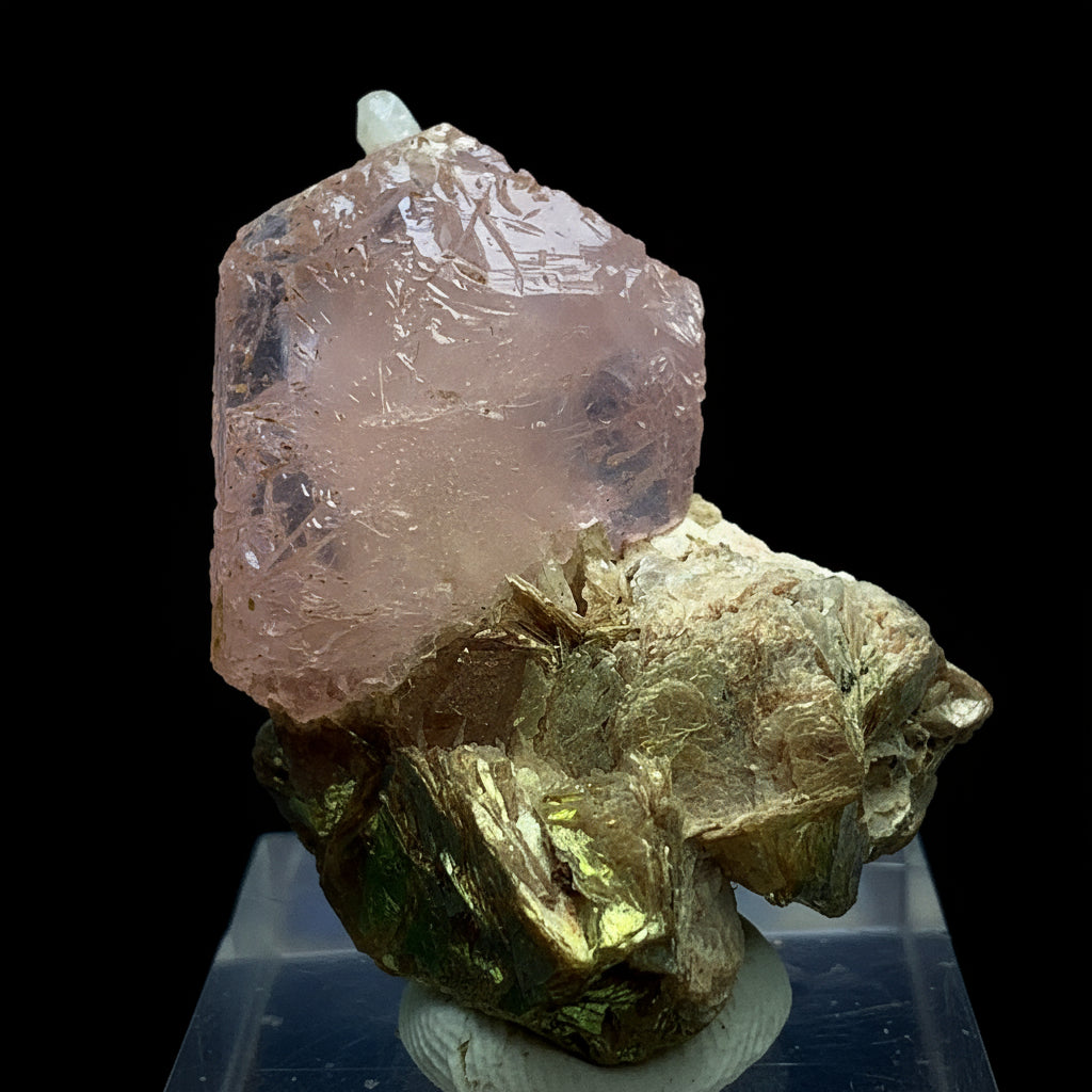 Morganite Crystal, Etched Morganite, Beryl Crystal, Muscovite Matrix, Calcite on Morganite, Pink Beryl, Rare Mineral, Collector Specimen, Crystal Cluster, Heart Chakra