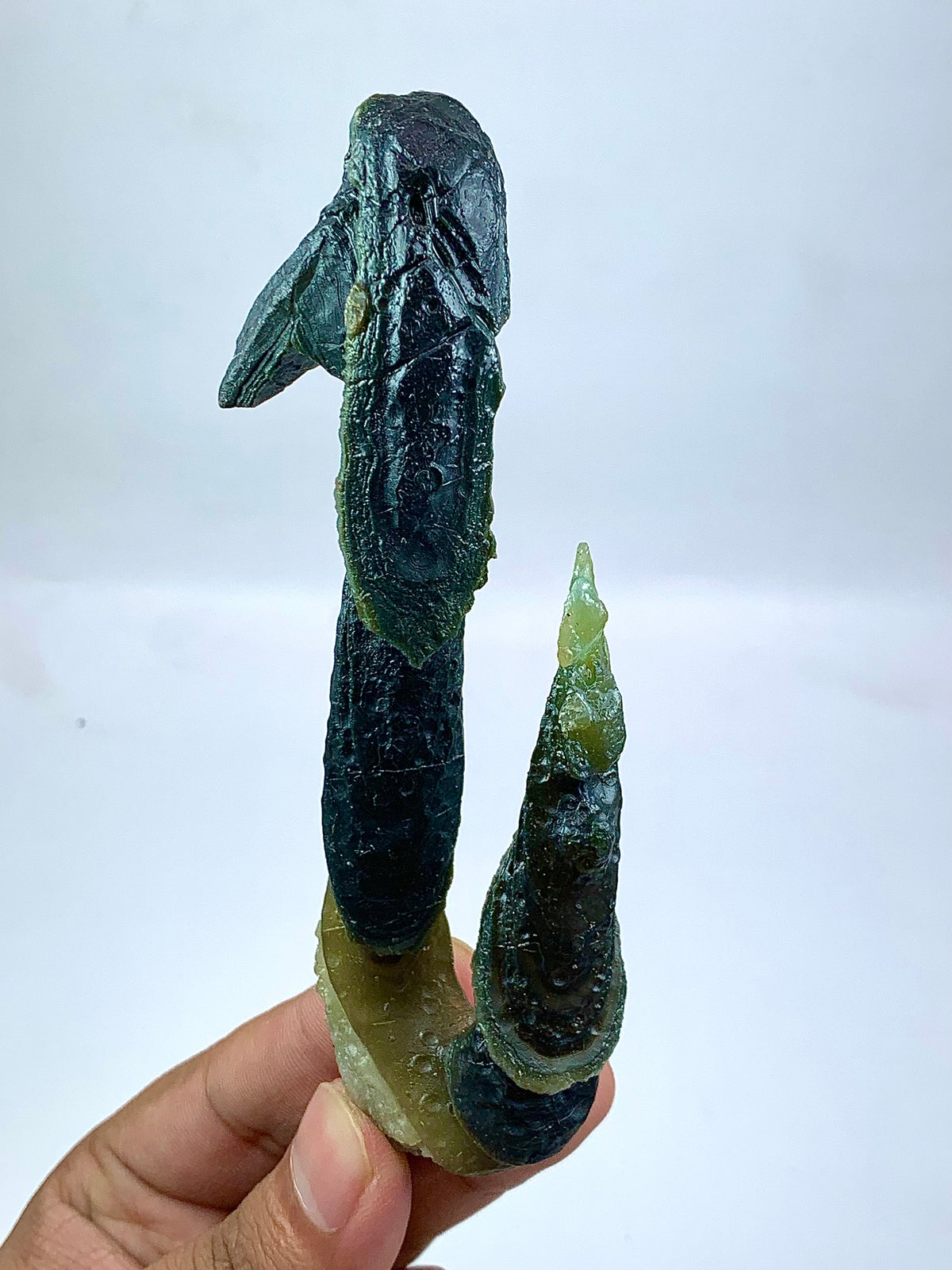 69 Grams Sculptural Green Agate Specimen Rare Stalactitic Chalcedony Formation Natural Mineral Specimen
