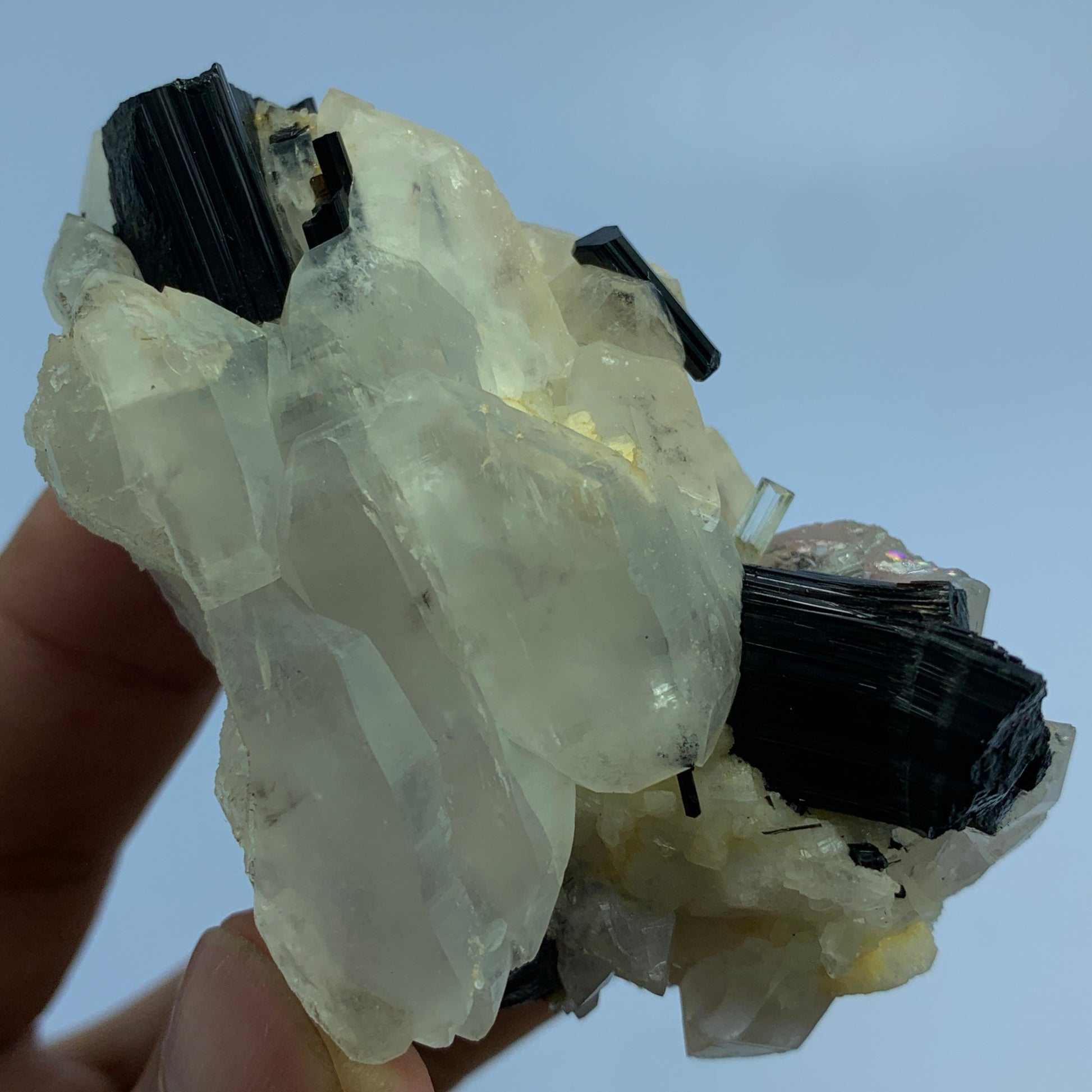 Aquamarine Crystal, Beryl, 570 Carat, Black Tourmaline, Schorl, Quartz Cluster, Pakistan Mineral, Collector Specimen, Aesthetic Cluster, Investment Stone, Rare Gem