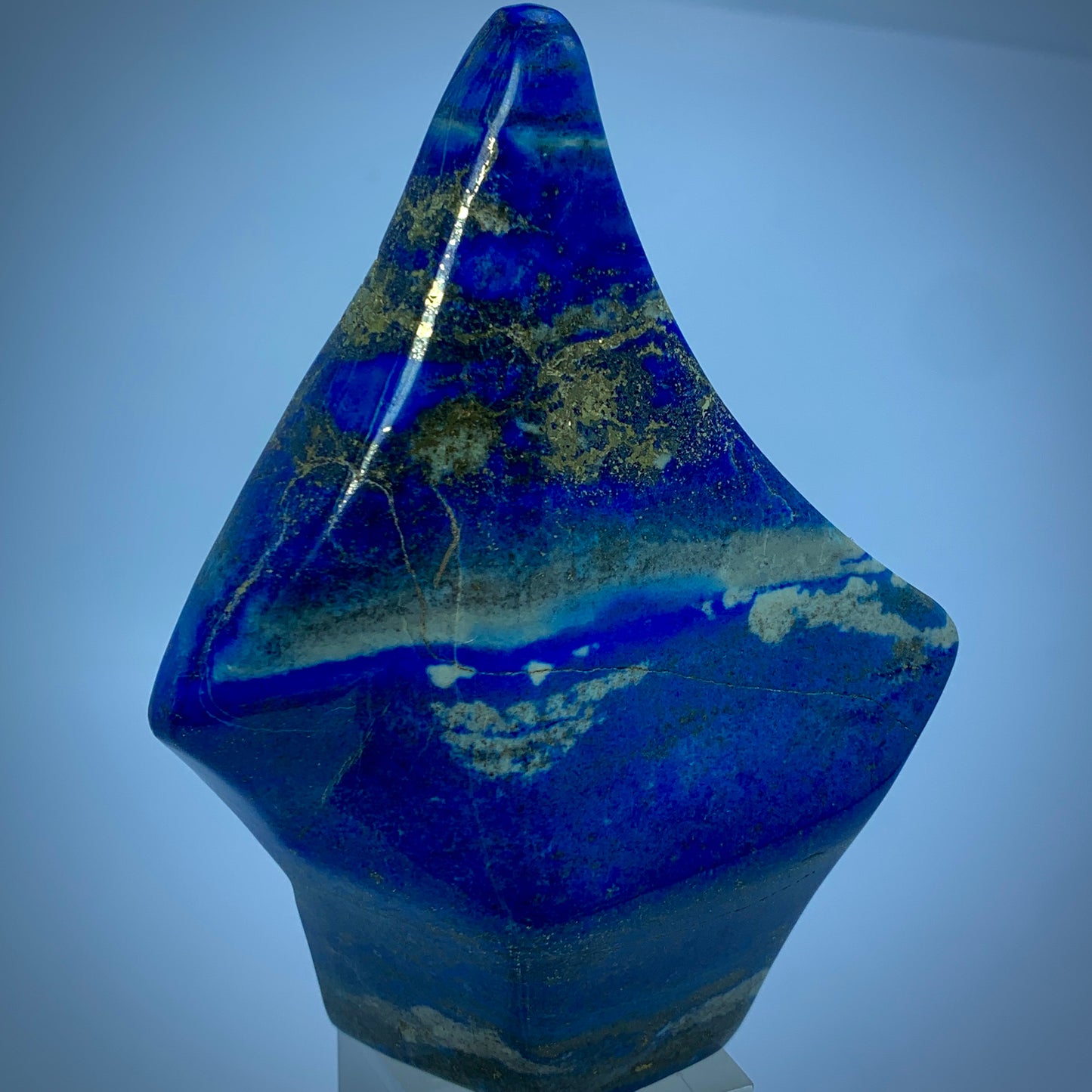 Lapis Lazuli Slab, 1305 Carat, Polished Lapis, Royal Blue, Golden Pyrite, Afghanistan Gemstone, Freeform Decor, Large Lapis, Wisdom Stone, Collector Slab