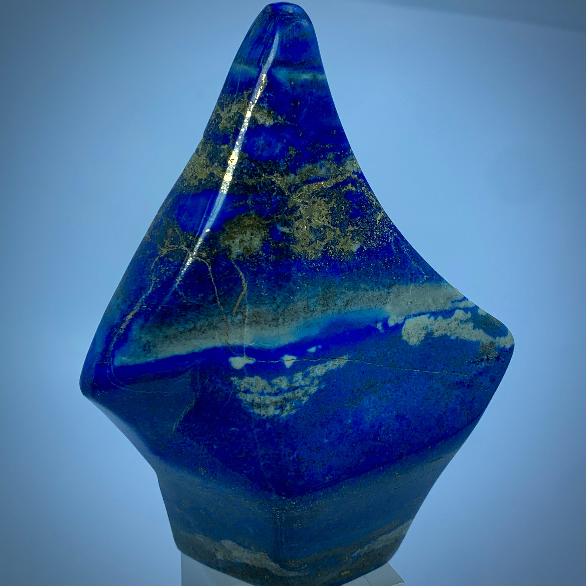 Lapis Lazuli Slab, 1305 Carat, Polished Lapis, Royal Blue, Golden Pyrite, Afghanistan Gemstone, Freeform Decor, Large Lapis, Wisdom Stone, Collector Slab