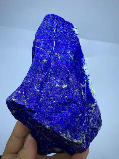 Rough Blue Lapis Lazuli Crystal specimen with golden Pyrite veins,