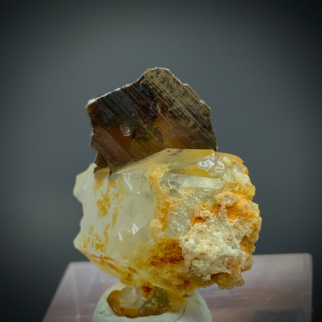 Brookite Crystal, 28.50 Carats, Quartz Matrix, Rare Mineral, Titanium Dioxide, Brookite on Quartz, Crystal Specimen, Miniature Specimen, High Energy, Collector Gem, TiO2 Crystal, Crystal Dimensions, Natural Mineral