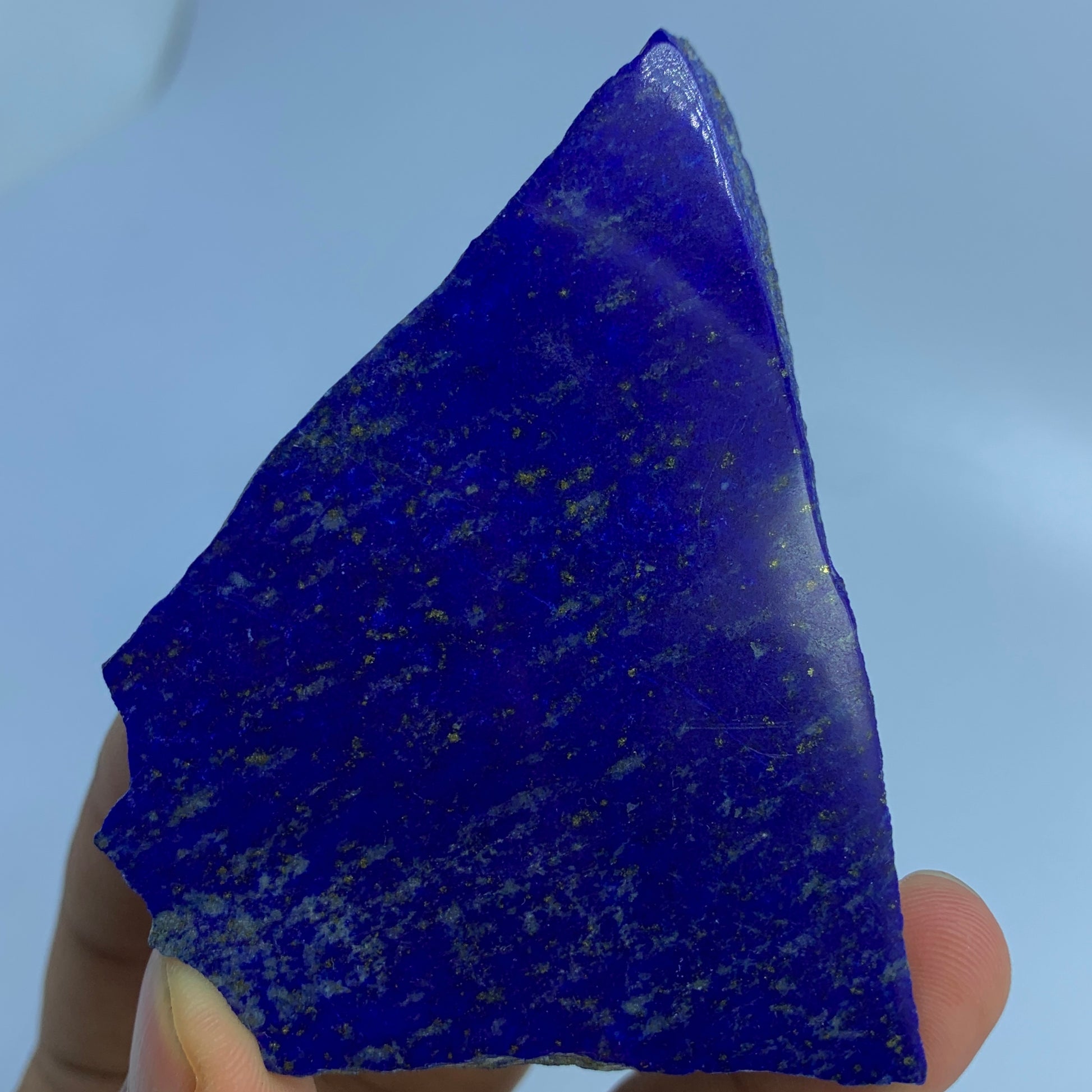 Lapis Lazuli Slab, 440 Carats, Afghan Lapis, AAA Grade, Polished Slice, Pyrite Inclusion, Royal Blue, Third Eye Chakra, Collector Gem, Display Mineral, Wisdom Stone, Afghan Origin, Investment Stone