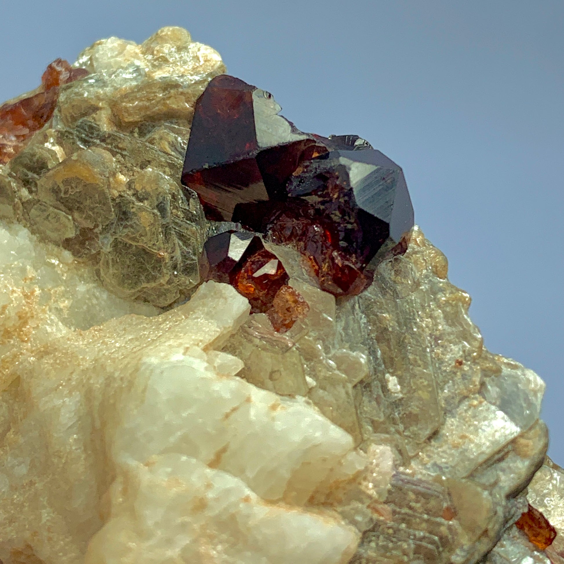 Rhodolite Garnet, Garnet on Matrix, Feldspar Muscovite, 46 Grams, Pakistan Specimen, January Birthstone, Raw Garnet, Raspberry Garnet, Collector Grade, Mineral Association