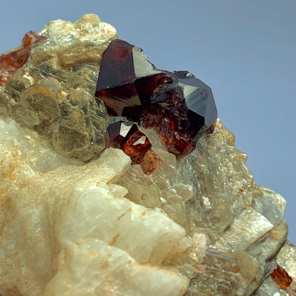 Rhodolite Garnet, Garnet on Matrix, Feldspar Muscovite, 46 Grams, Pakistan Specimen, January Birthstone, Raw Garnet, Raspberry Garnet, Collector Grade, Mineral Association