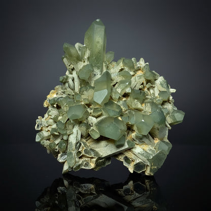 Chlorite Quartz, Green Quartz, 725 Carats, 145 Grams, Pakistan Mineral, Crystal Cleansing, Heart Chakra, Quartz Cluster, Collector Specimen, Aesthetic Cluster, Chlorite Inclusion,
