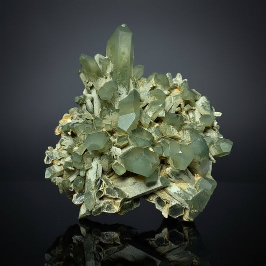 Chlorite Quartz, Green Quartz, 725 Carats, 145 Grams, Pakistan Mineral, Crystal Cleansing, Heart Chakra, Quartz Cluster, Collector Specimen, Aesthetic Cluster, Chlorite Inclusion,