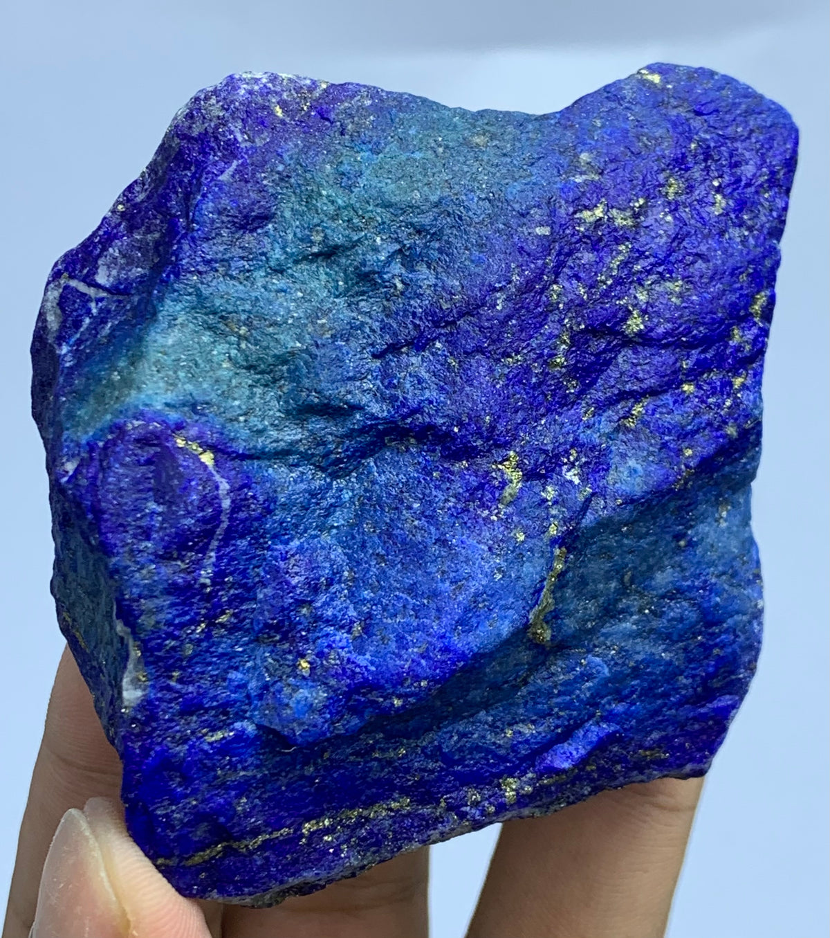 Close-up of royal blue Lapis Lazuli surface
Lapis Lazuli square specimen, top view