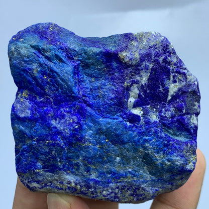 Close-up view of gold Pyrite veins on Lapis Lazuli
Badakhshan Lapis Lazuli specimen, natural rough texture