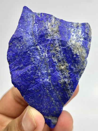 Compact Lapis Lazuli block with golden Pyrite veining
Thick 3 cm deep raw Lapis Lazuli from Badakhshan