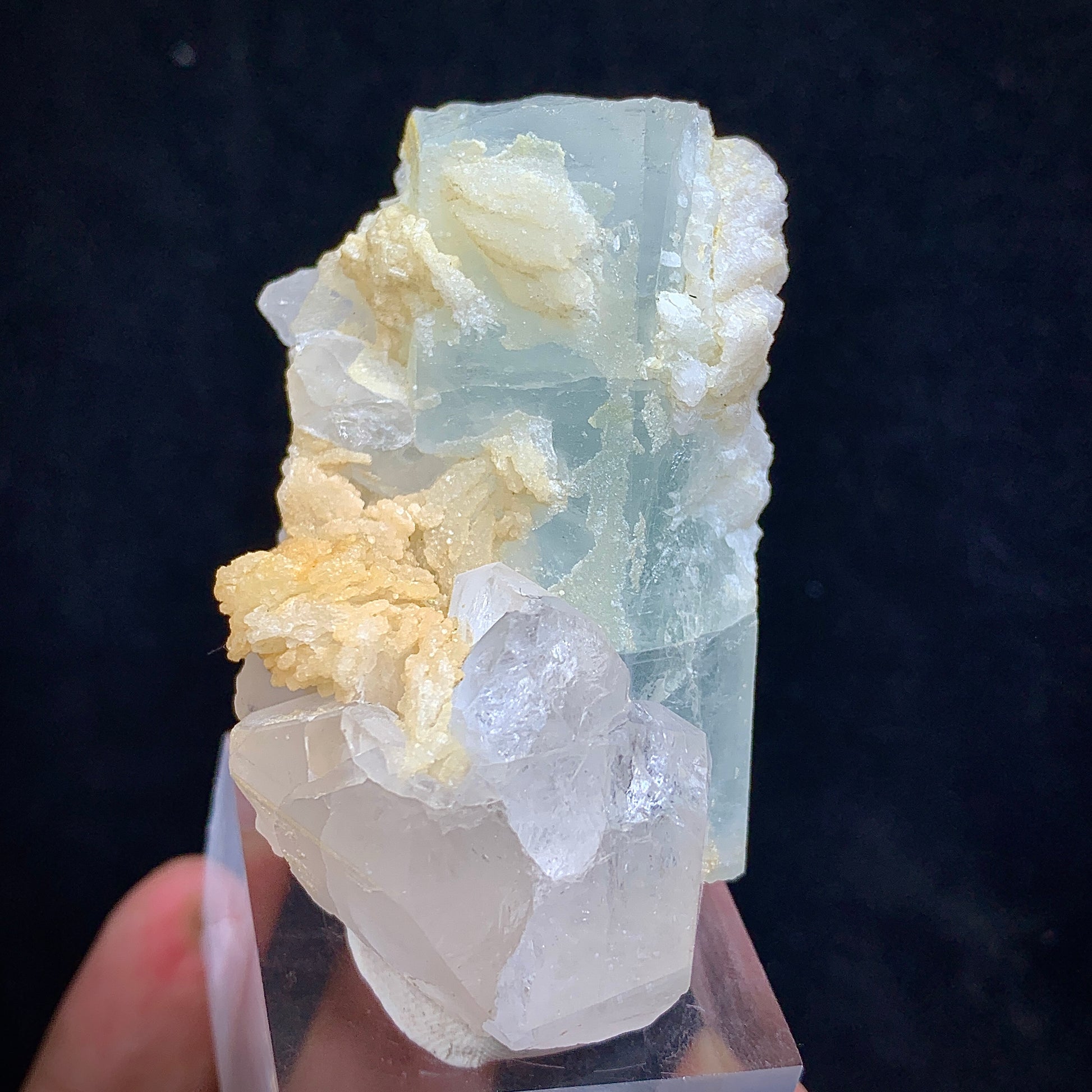 Aquamarine Crystal, Beryl in Matrix, 545 Carats, 109 Grams, Pakistan Mineral, Throat Chakra, Communication Stone, Collector Specimen, Aesthetic Cluster, Natural Matrix, Pegmatite Mineral, Crystal Dimensions