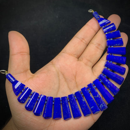 Lapis Lazuli Necklace, 400 Carats, 925 Silver, Sterling Silver, Royal Blue Gemstone, Third Eye Chakra, Wisdom Stone, Pyrite Inclusion, Statement Necklace, Fine Jewelry, Lapis Lazuli, Investment Piece, Gemstone Jewelry
