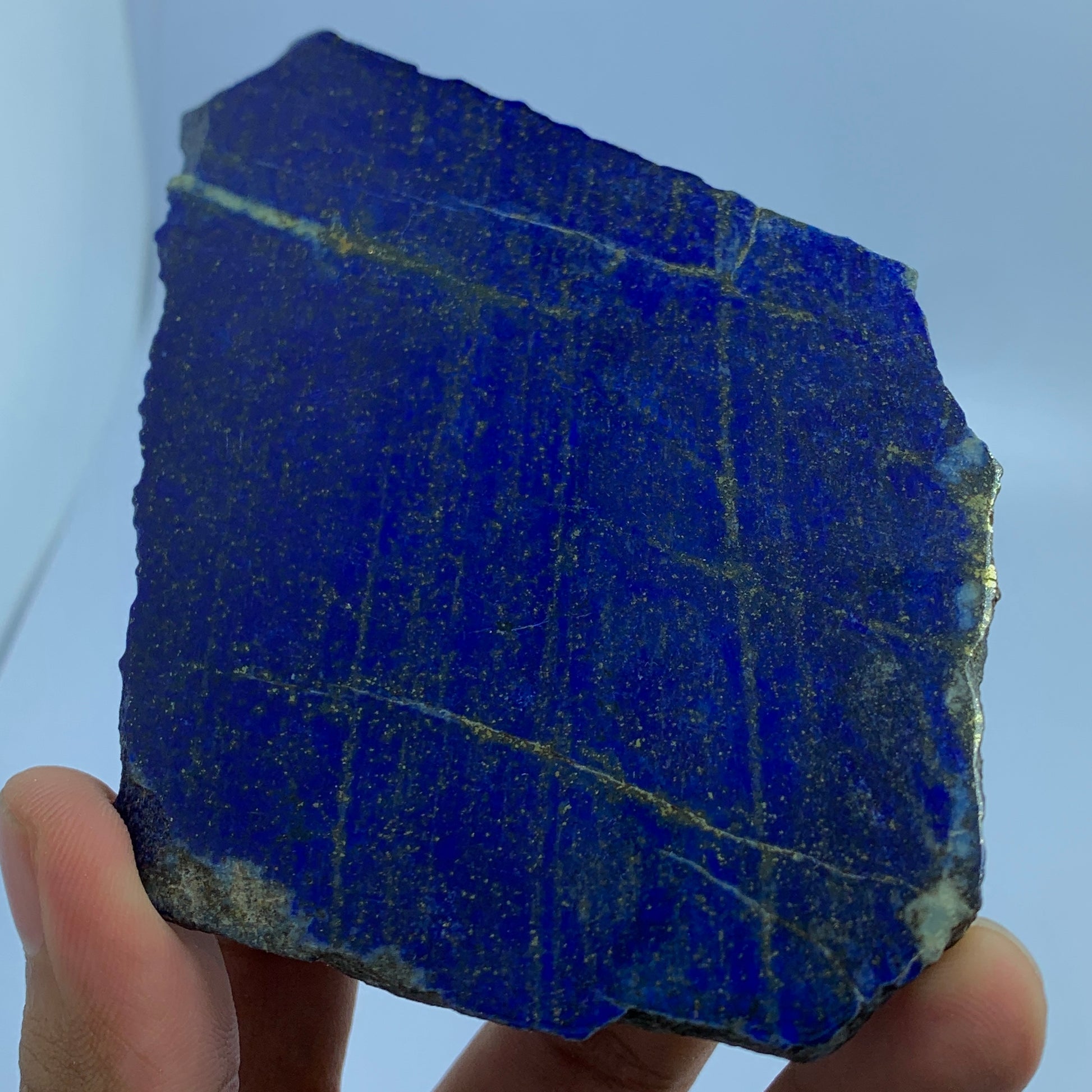 Lapis Lazuli Slab, 602 Carats, Royal Blue, Golden Pyrite, Polished Slice, Royal Mineral, Third Eye Chakra, Collector Gem, Display Mineral, Wisdom Stone, Investment Stone, Afghanistan Lapis, Crystal Dimensions