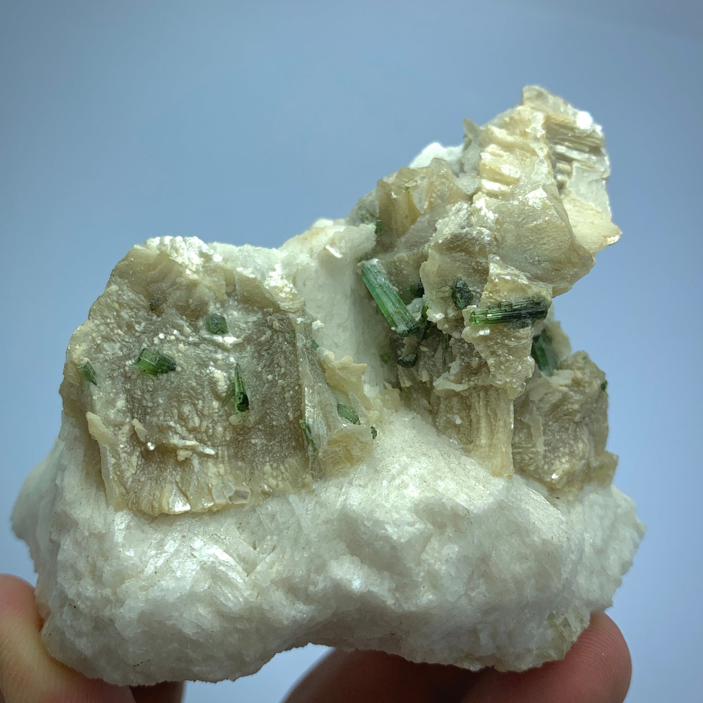 Tourmaline, Muscuvite, mica, green tourmaline, feldspar