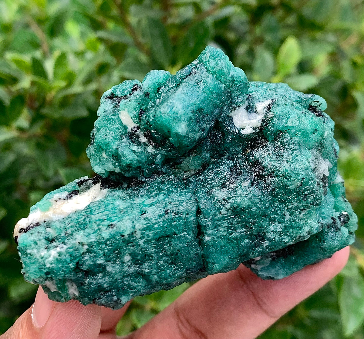 Chitral Emerald on Matrix from Pakistan – Natural Green Emerald Mineral Specimen – Rough Emerald Cluster – 159g