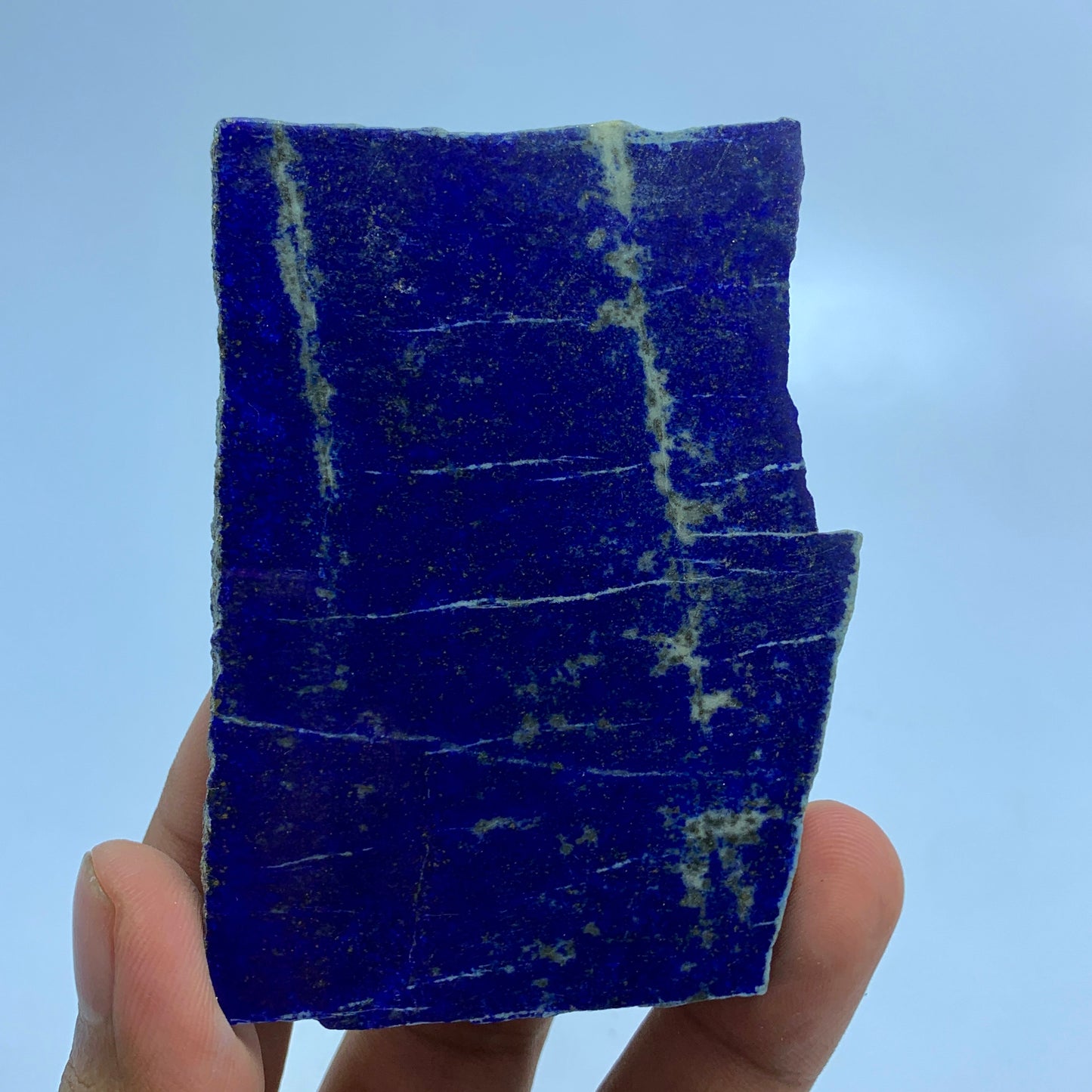 Lapis Lazuli Slab, Polished Slice, Royal Blue, Golden Pyrite, Afghan Lapis, Carats, Third Eye Chakra, Collector Gem, Display Mineral, Wisdom Stone, Afghanistan Mineral, Investment Stone, Crystal Dimensions