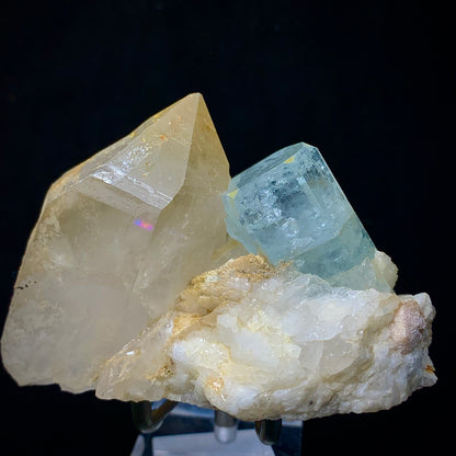 Aquamarine Crystal, Iron Quartz, Repaired Specimen, 1350 Carats, 270 Grams, Skardu Pakistan, Beryl in Matrix, Iron Coating, Collector Specimen, Aesthetic Cluster, Natural Matrix, Throat Chakra, Mineral Association