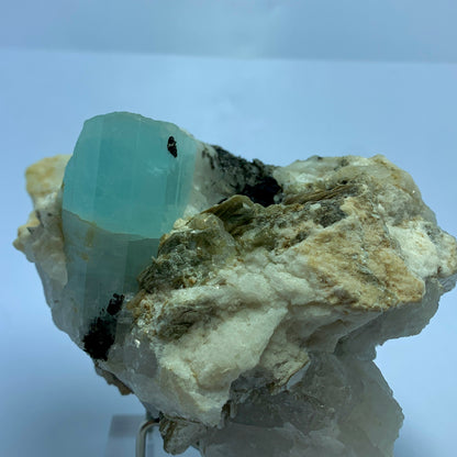 Aquamarine Tourmaline, Feldspar Matrix, 900g Mineral, Pakistan Specimen, Blue Beryl, Raw Crystal, Multi-Mineral, Collector Specimen, Rare Mineral, Aquamarine on Matrix