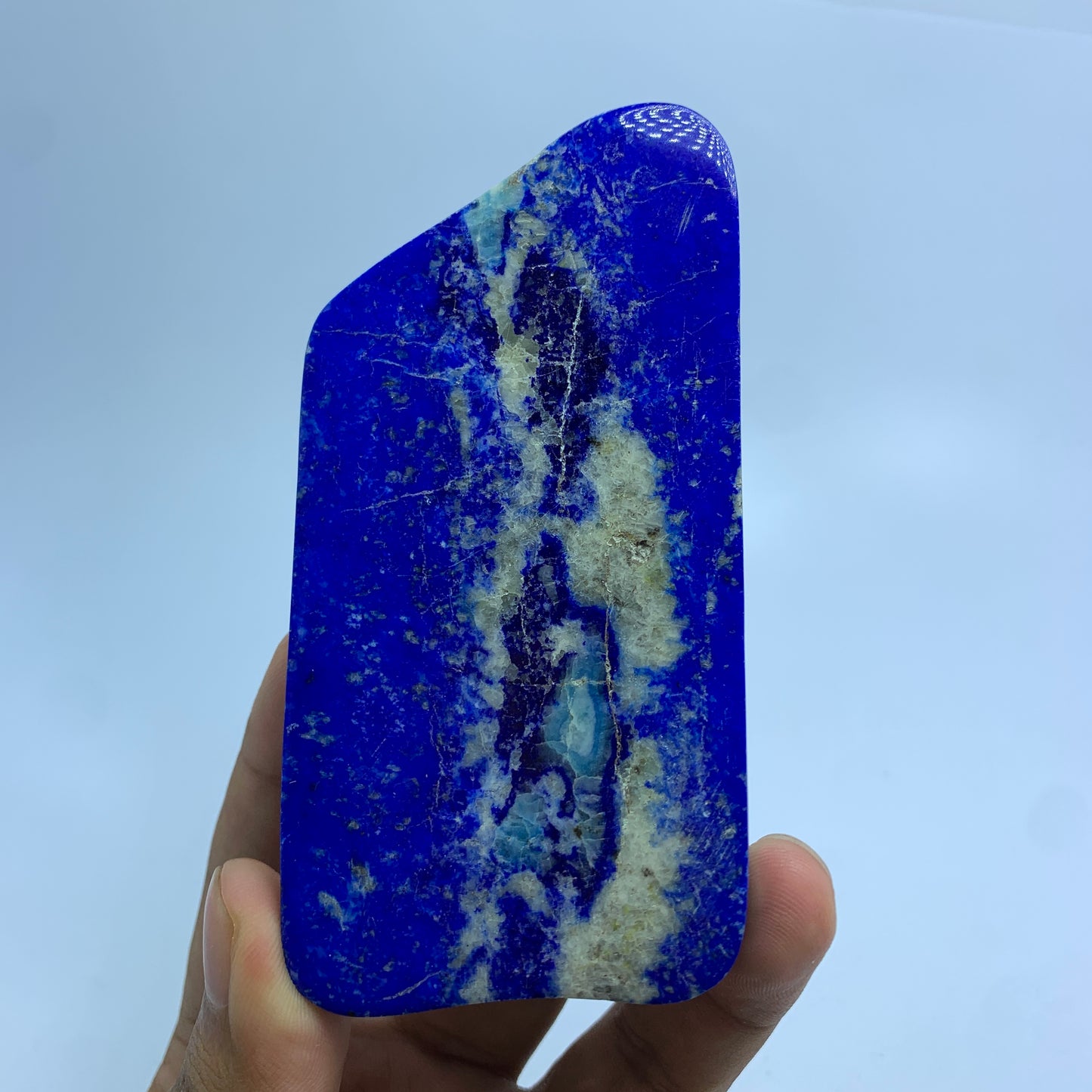 Lapis Lazuli Slab, 780 Carats, Afghanite Inclusion, Fluorescent Mineral, Polished Slab, Afghanistan Mineral, Rare Mineral, Third Eye Chakra, Collector Specimen, Investment Stone, Lapis Lazuli, Display Slice, Crystal Dimensions