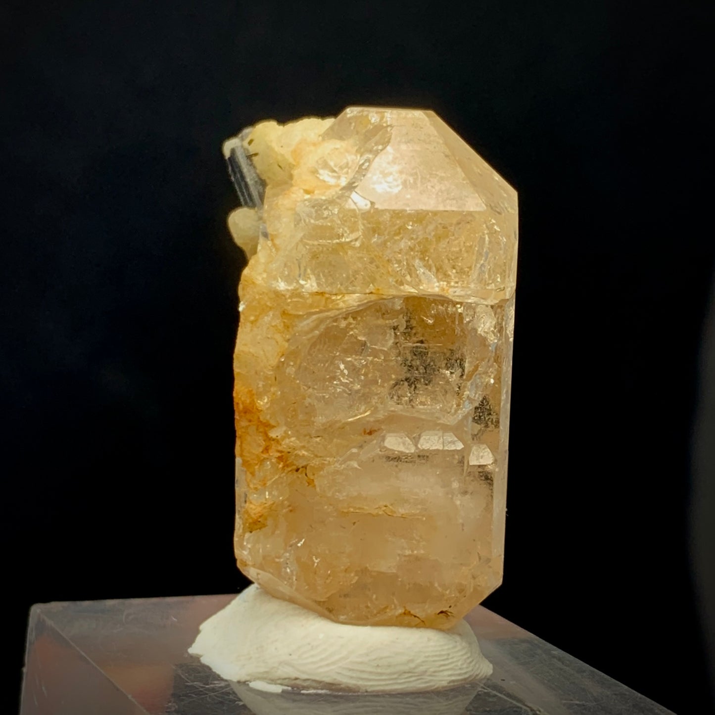 Topaz Crystal, Double Terminated, 246 Carats, Schorl, Feldspar Matrix, Pakistan Mineral, DT Crystal, Black Tourmaline, Collector Specimen, Aesthetic Cluster, Investment Stone, Crystal Dimensions, Topaz on Matrix