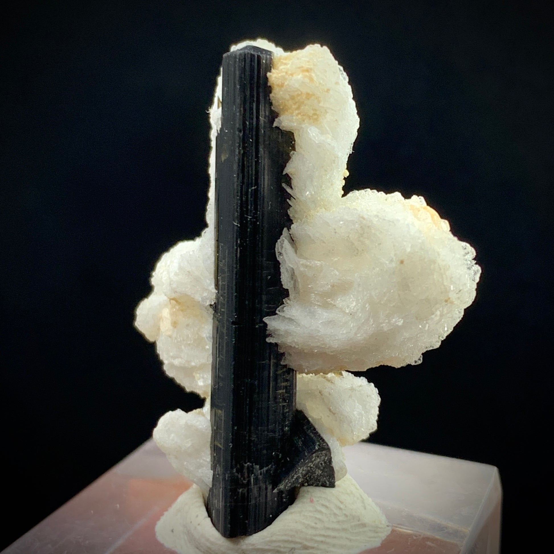 Schorl Tourmaline, Epidote Inclusion, 44.7 Carats, Albite Matrix, Pakistan Mineral, Black Tourmaline, Collector Specimen, Aesthetic Cluster, Miniature Specimen, Grounding Stone, Feldspar, Mineral Association, Crystal Dimensions