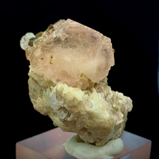 Morganite Crystal, 85 Carat, Epidote, Calcite, Muscovite Matrix, Afghanistan Crystal, Pink Beryl, Multi-Mineral, Heart Chakra, Collector Specimen, Aesthetic Cluster, Small Cabinet, Crystal Dimensions