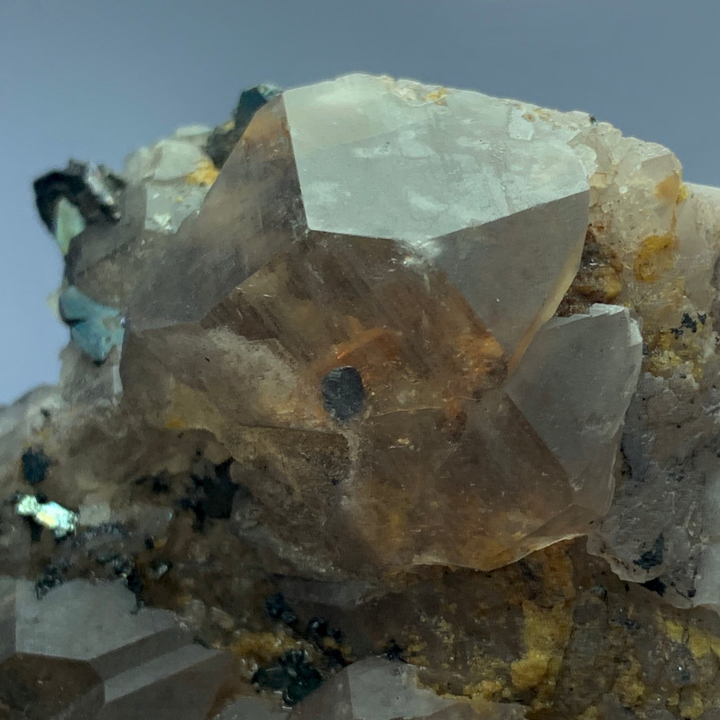 Smoky Quartz Cluster & Hematite - Pakistan