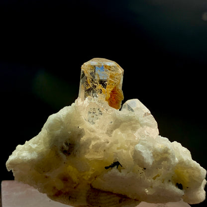 Topaz Crystal, 72 Carats, Albite Matrix, Perfectly Terminated, Skardu Pakistan, Collector Specimen, Terminated Crystal, Topaz on Matrix, Crown Chakra, Pakistan Mineral, Investment Stone, Aesthetic Cluster, Crystal Dimensions
