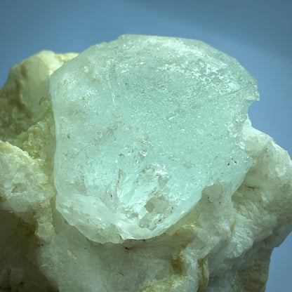 Aquamarine on Matrix, Beryl Crystal, Feldspar Specimen, 156g Mineral, Afghanistan Aquamarine, Raw Crystal, Collector Display, Natural Aquamarine, Matrix Mineral, Blue Beryl