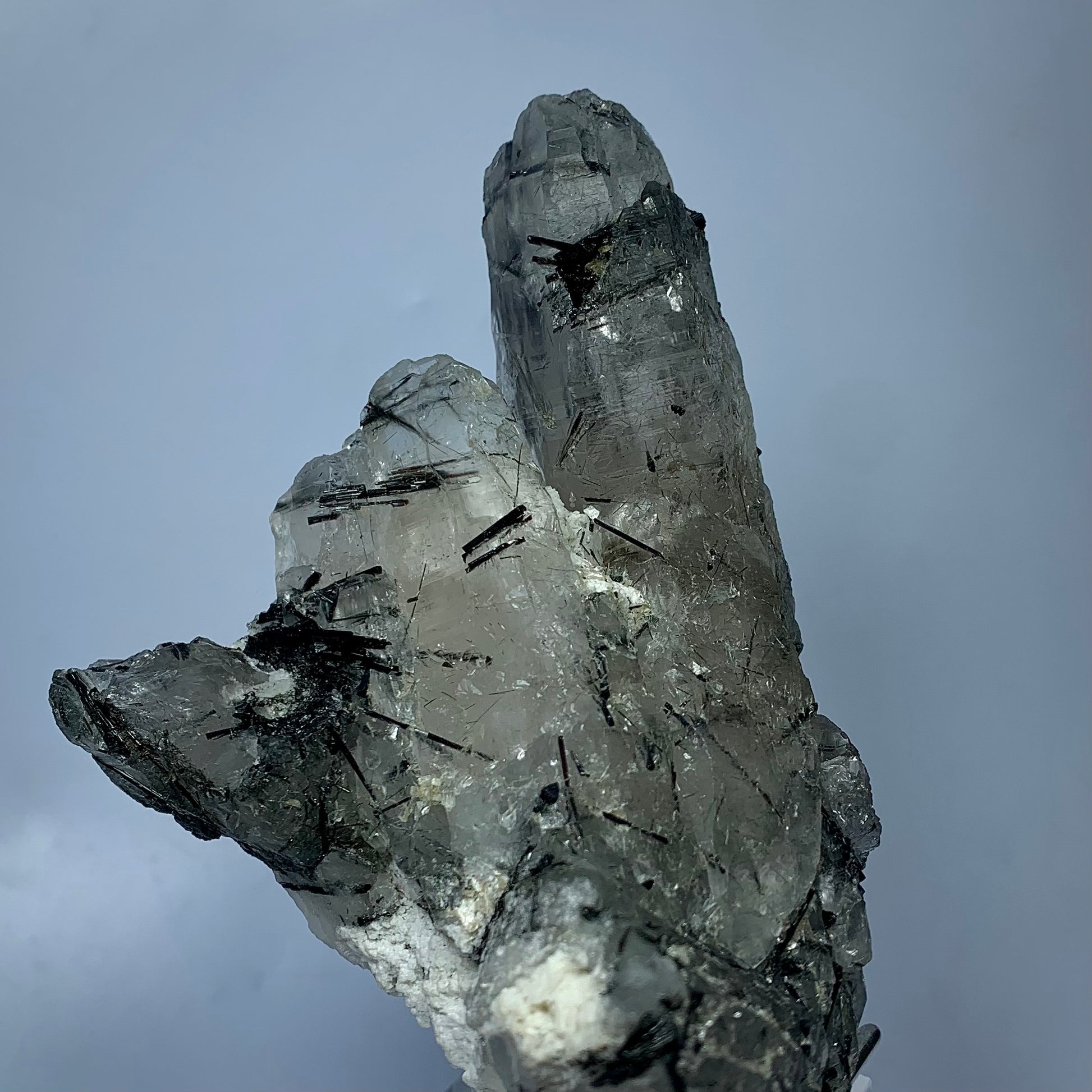 Schorl Quartz, Tourmalinated Quartz, Afghanistan Mineral, Protection Crystal, Grounding Stone, Quartz Cluster, Collector Specimen, Needle Inclusions, Investment Grade